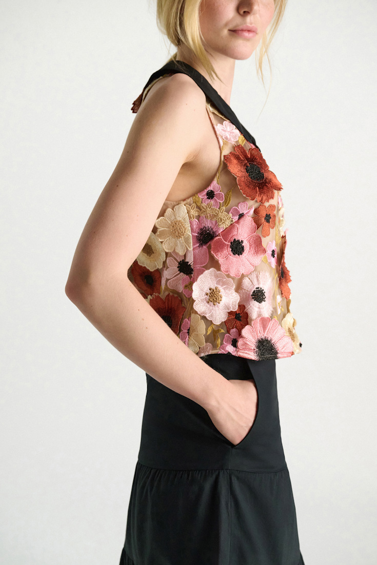 Dorothee Schumacher A-Linien Top mit dreidimensionaler Blumenstickerei Multi Flower