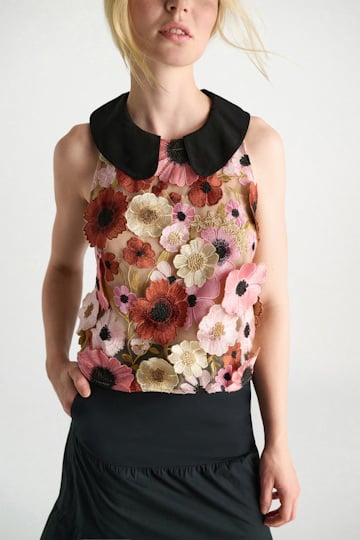 Dorothee Schumacher A-Linien Top mit dreidimensionaler Blumenstickerei Multi Flower
