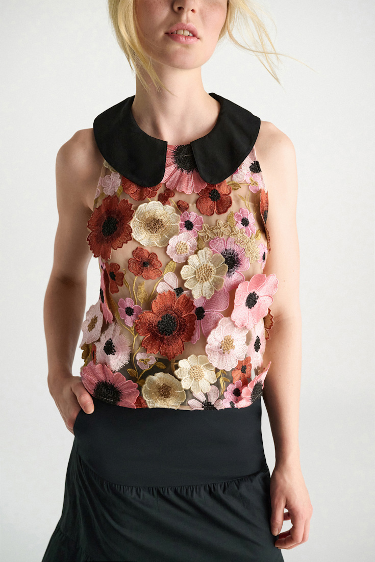 Dorothee Schumacher A-Linien Top mit dreidimensionaler Blumenstickerei Multi Flower