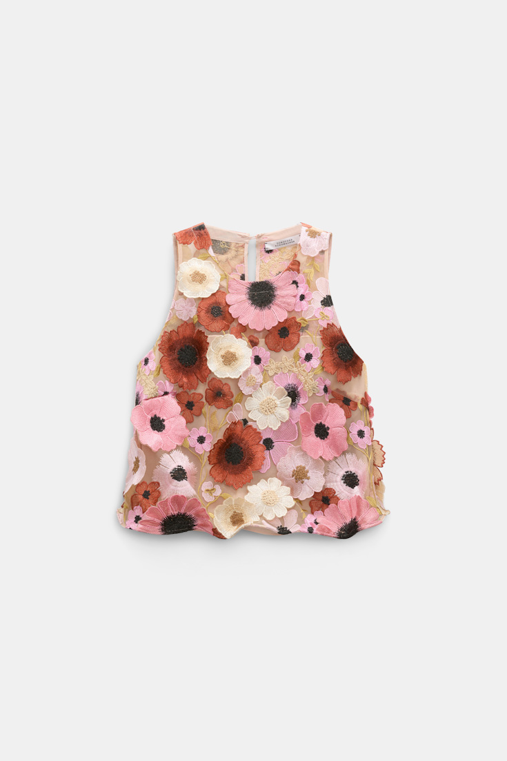 Dorothee Schumacher A-Linien Top mit dreidimensionaler Blumenstickerei Multi Flower