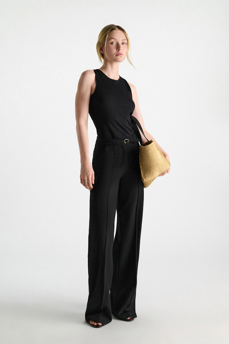 Dorothee Schumacher Wide Leg Pants aus Punto Milano pure black