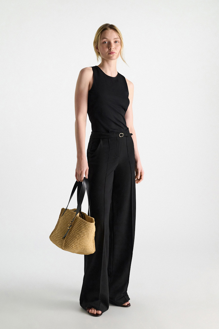 Dorothee Schumacher Wide Leg Pants aus Punto Milano pure black