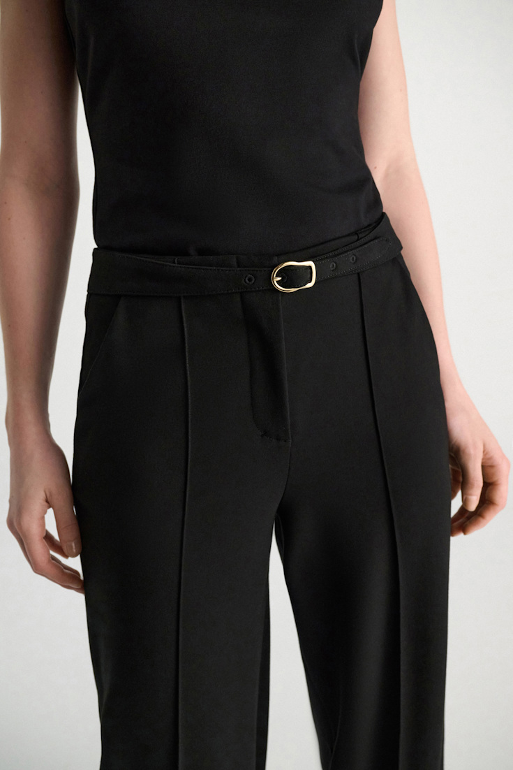 Dorothee Schumacher Wide Leg Pants aus Punto Milano pure black