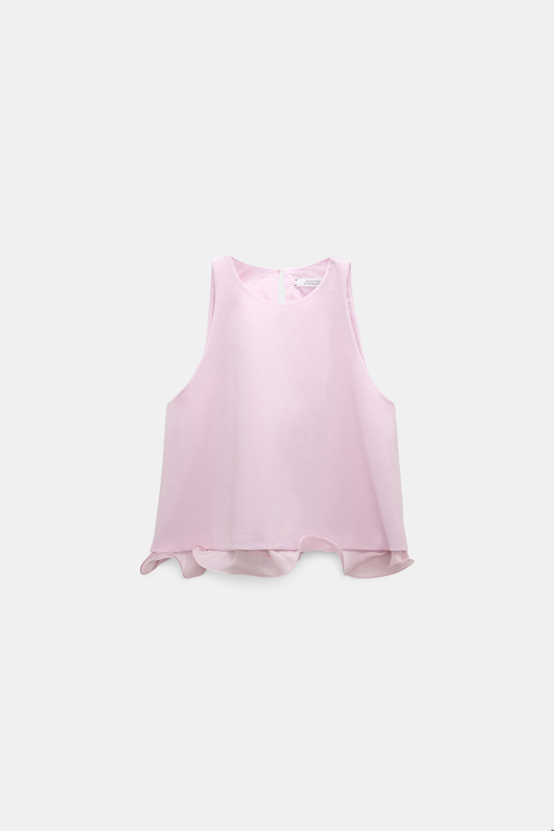 Dorothee Schumacher Women's Light Pink Shell In Punto Milano With Georgette Hem Medium