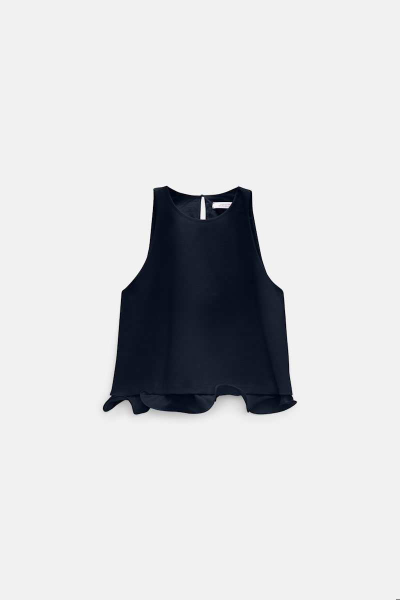 Dorothee Schumacher Women's Blue Shell In Punto Milano With Georgette Hem Xxl