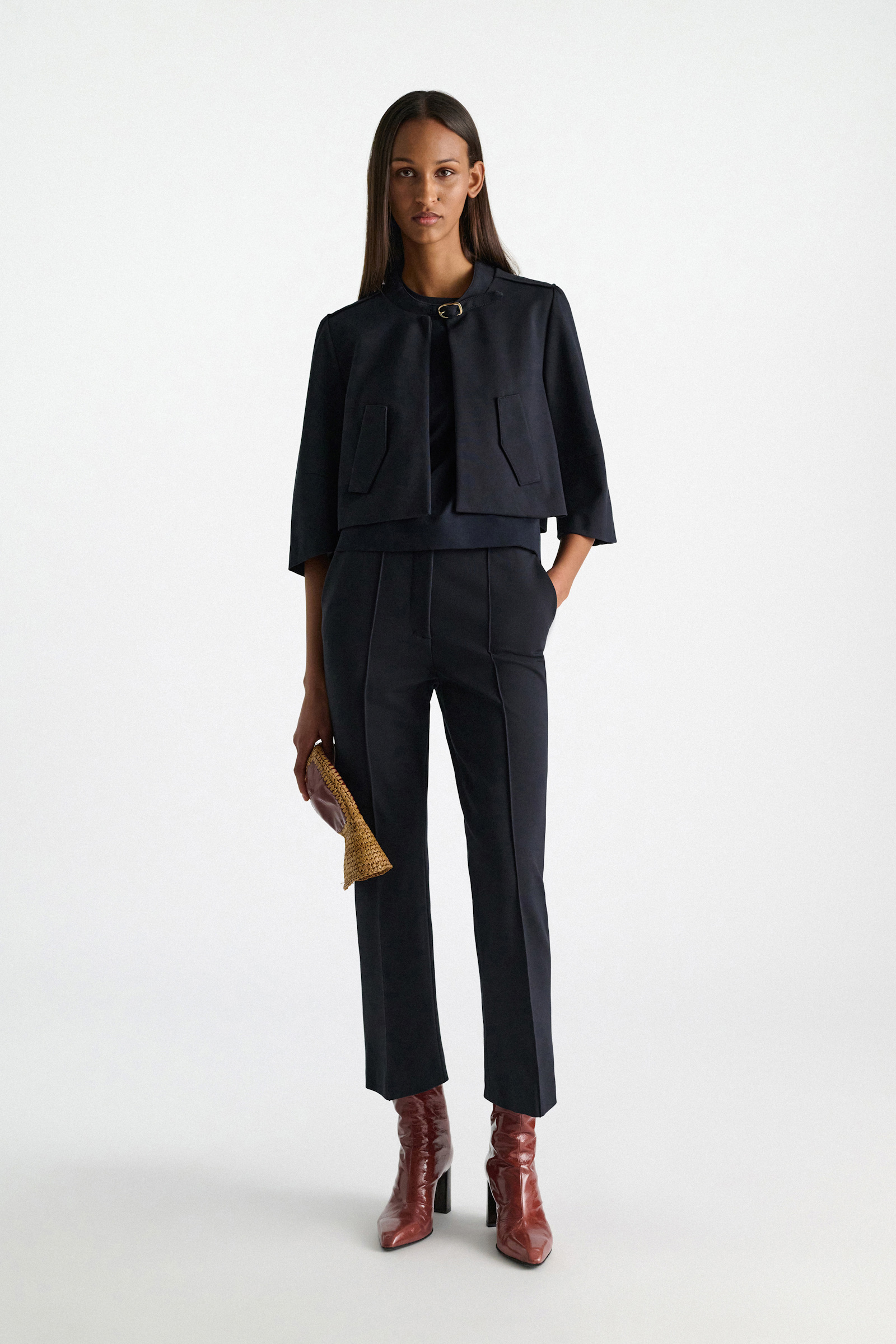 Dorothee Schumacher Hose mit Kickflare aus Punto Milano dark navy