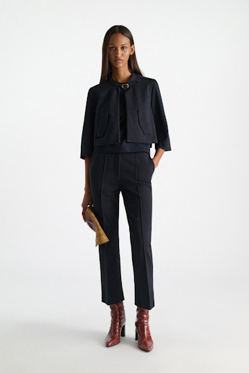 Dorothee Schumacher Hose mit Kickflare aus Punto Milano dark navy