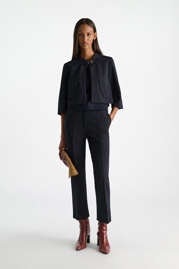 Dorothee Schumacher Hose mit Kickflare aus Punto Milano dark navy