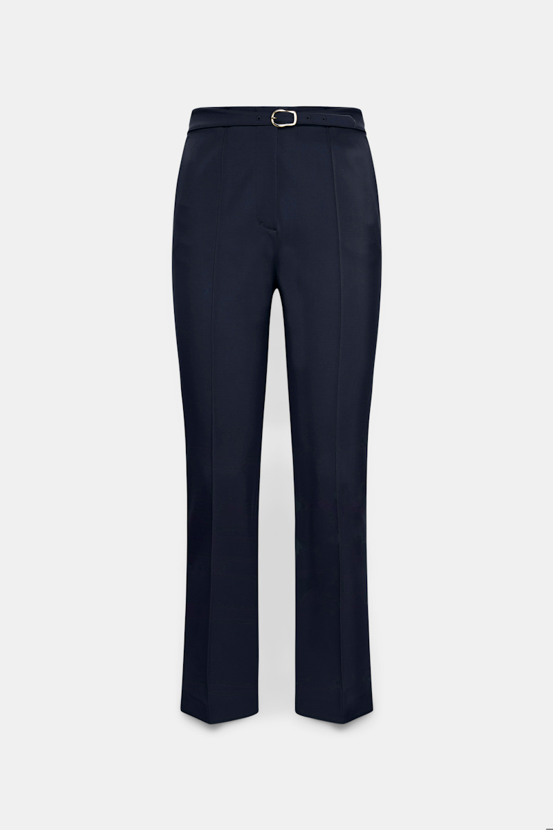 Dorothee Schumacher Women's Blue Kick Flare Pants In Punto Milano Extra Large