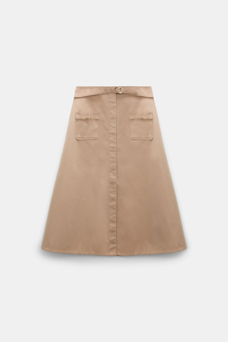 Dorothee Schumacher Women's Beige Technical Cotton Skirt With Belt Large