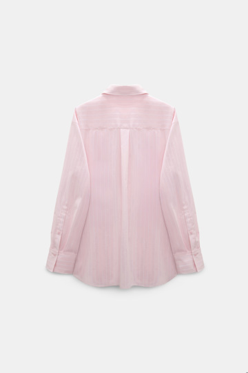 Dorothee Schumacher Striped shirt with XL flower brooch rose white