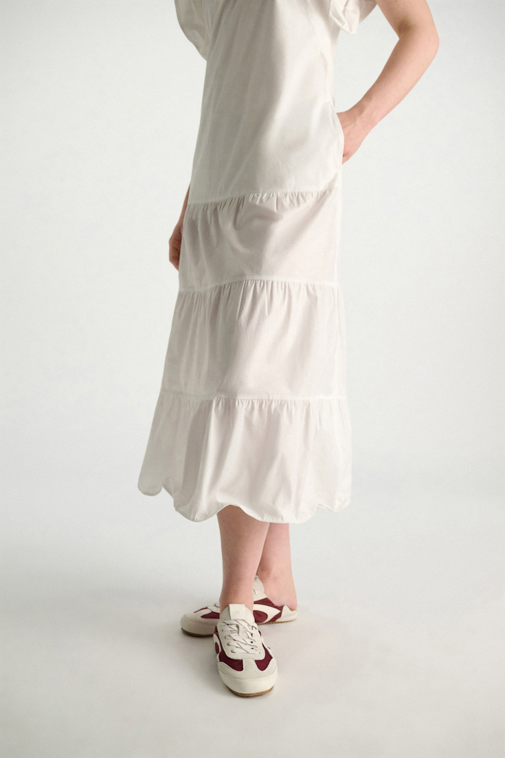 Dorothee Schumacher Midi-Kleid aus Baumwollstretch-Popeline pure white