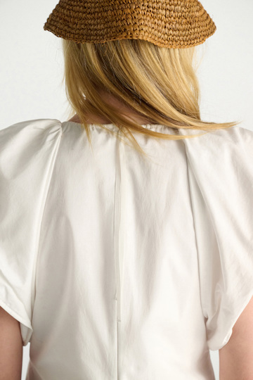 Dorothee Schumacher Midi-Kleid aus Baumwollstretch-Popeline pure white