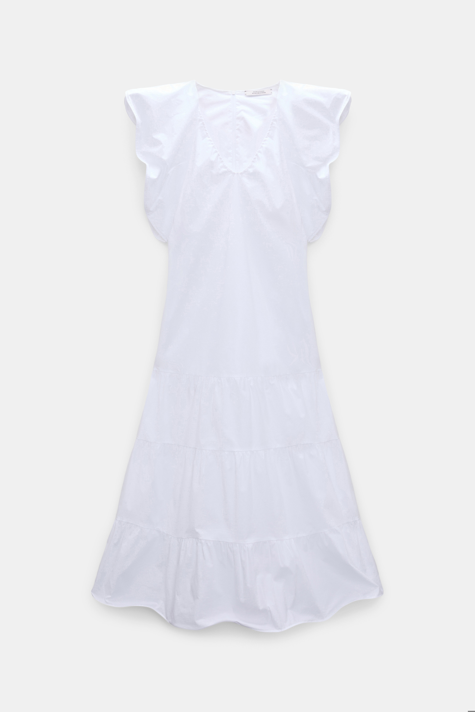 Dorothee Schumacher Midi-Kleid aus Baumwollstretch-Popeline pure white