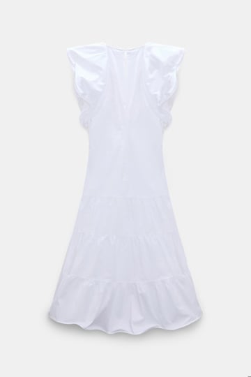 Dorothee Schumacher Midi-Kleid aus Baumwollstretch-Popeline pure white