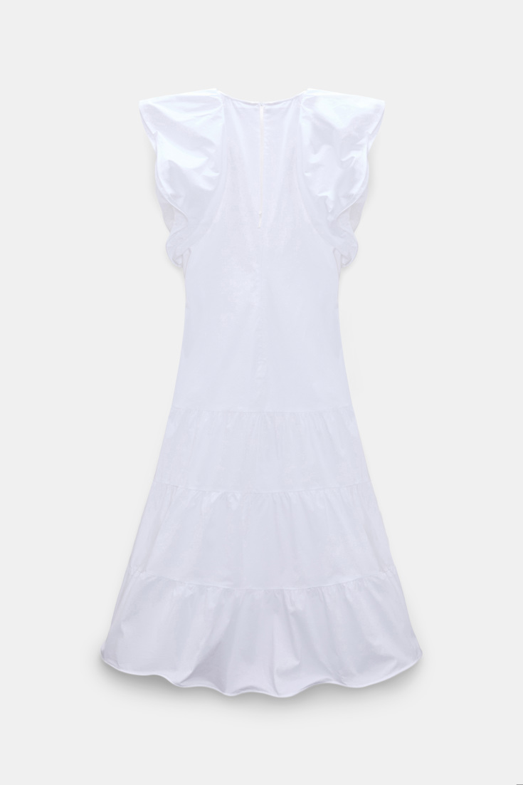 Dorothee Schumacher Midi-Kleid aus Baumwollstretch-Popeline pure white
