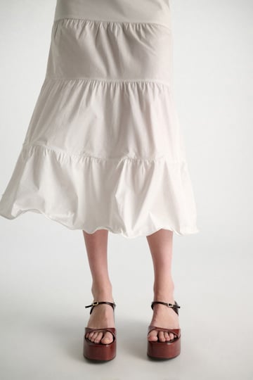 Dorothee Schumacher Bahnenrock mit formbarem Saum aus Baumwollstretch-Popeline pure white