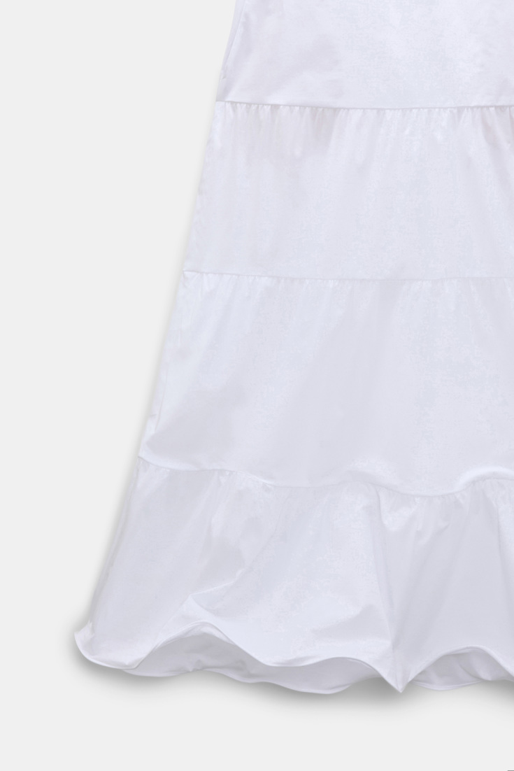 Dorothee Schumacher Stretch cotton poplin tiered skirt pure white