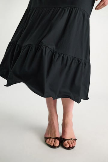 Dorothee Schumacher Bahnenrock mit formbarem Saum aus Baumwollstretch-Popeline pure black