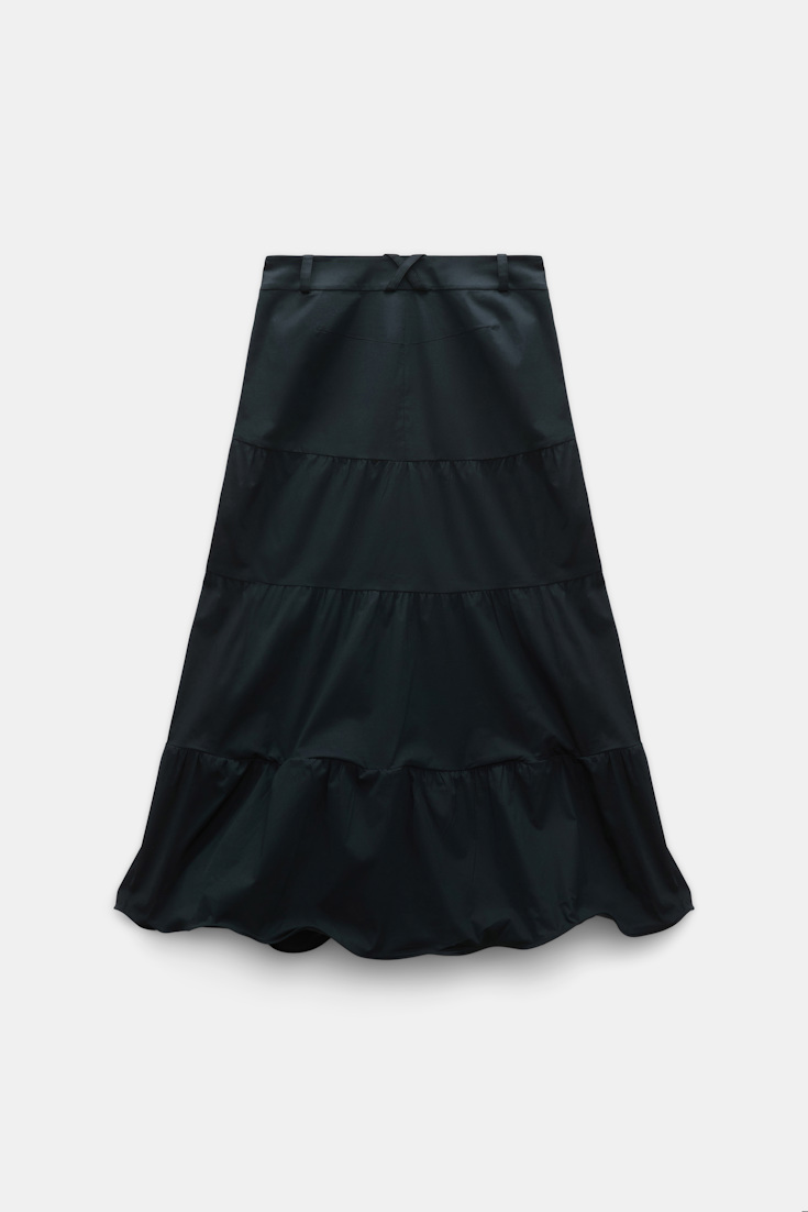 Dorothee Schumacher Bahnenrock mit formbarem Saum aus Baumwollstretch-Popeline pure black