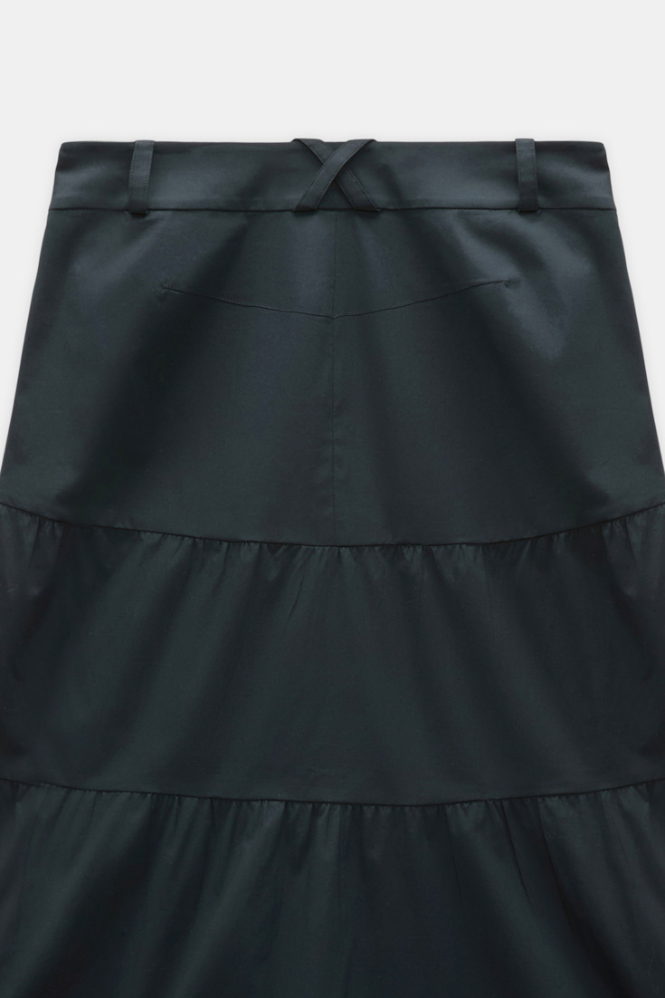 Dorothee Schumacher Bahnenrock mit formbarem Saum aus Baumwollstretch-Popeline pure black