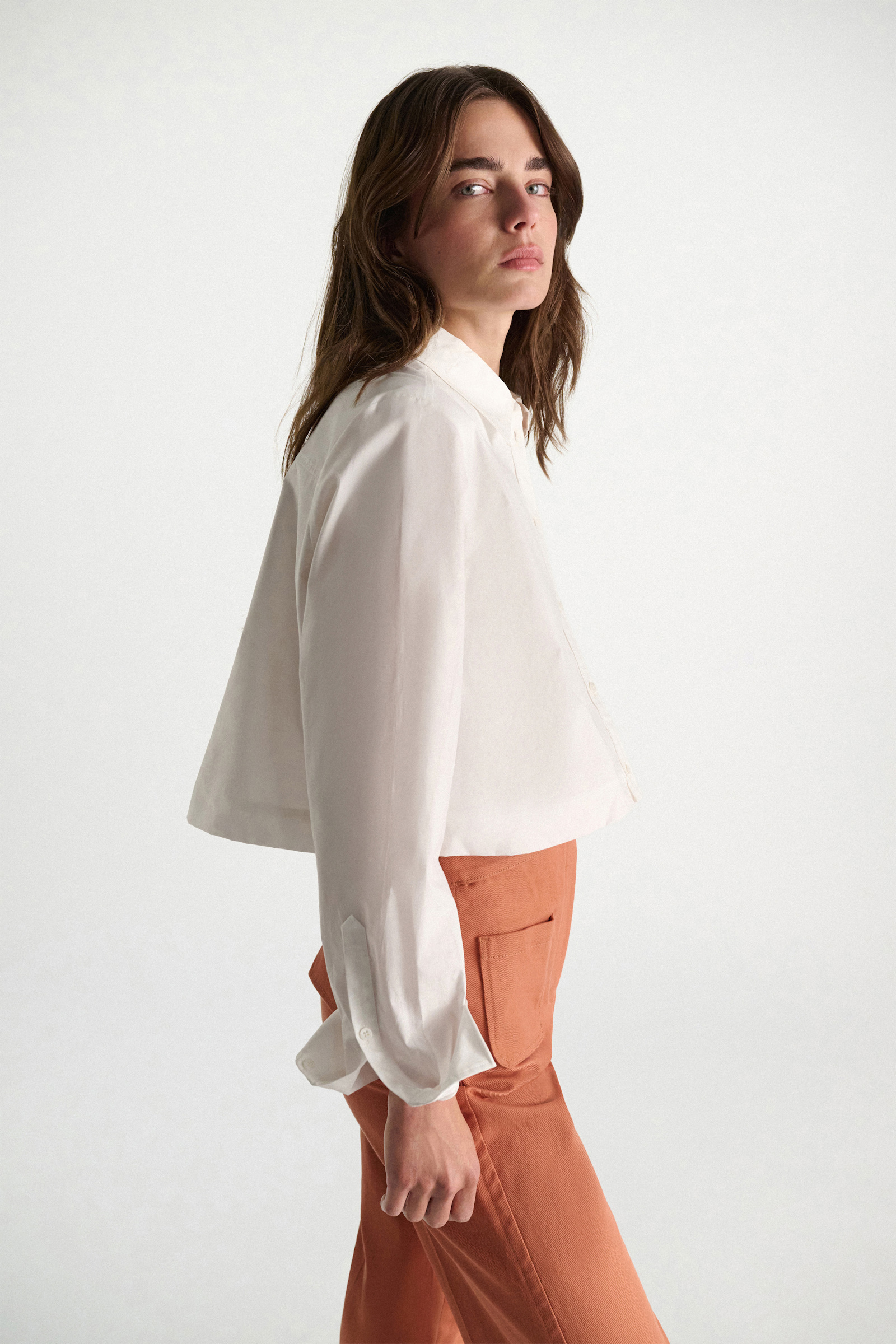 Dorothee Schumacher A-Linien Hemd aus Baumwollstretch-Popeline pure white