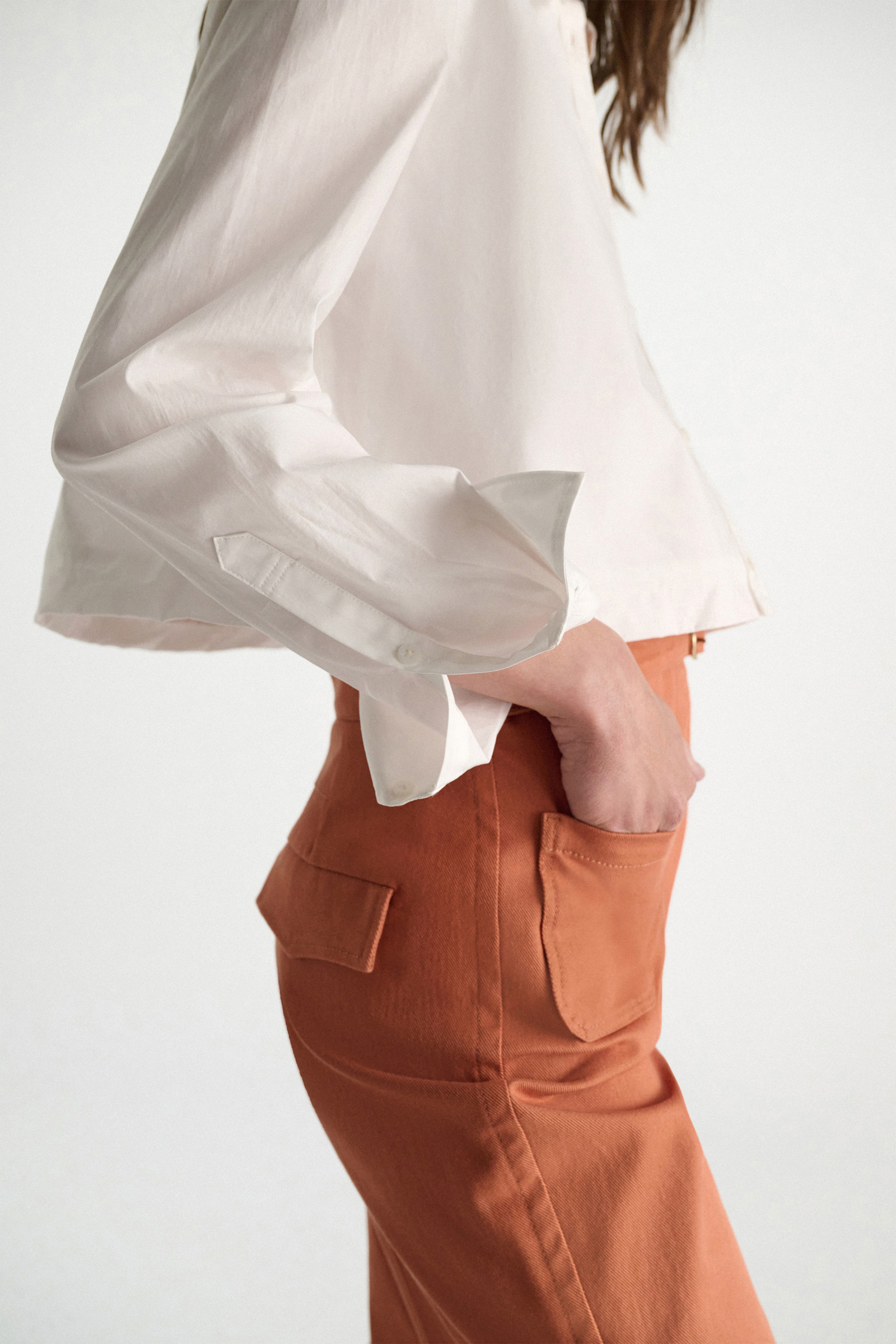 Dorothee Schumacher A-Linien Hemd aus Baumwollstretch-Popeline pure white