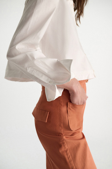 Dorothee Schumacher Stretch cotton poplin A-line shirt pure white