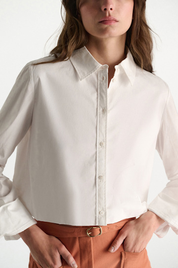 Dorothee Schumacher Stretch cotton poplin A-line shirt pure white