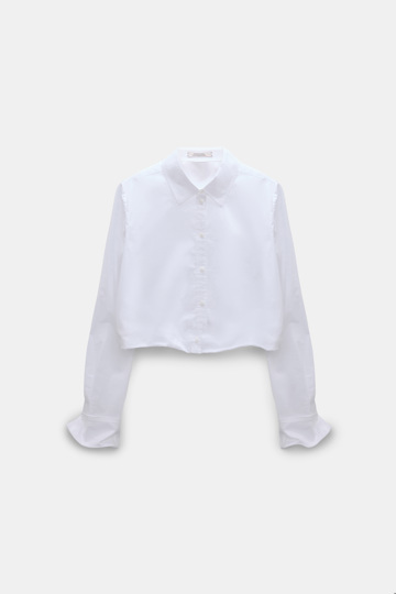 Dorothee Schumacher Stretch cotton poplin A-line shirt pure white