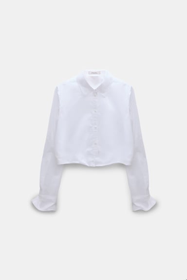 Dorothee Schumacher A-Linien Hemd aus Baumwollstretch-Popeline pure white