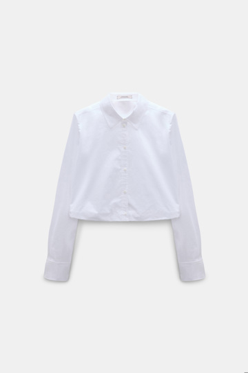 Dorothee Schumacher Stretch cotton poplin A-line shirt pure white