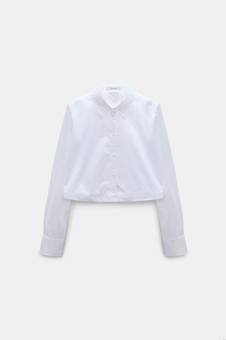 Dorothee Schumacher A-Linien Hemd aus Baumwollstretch-Popeline pure white