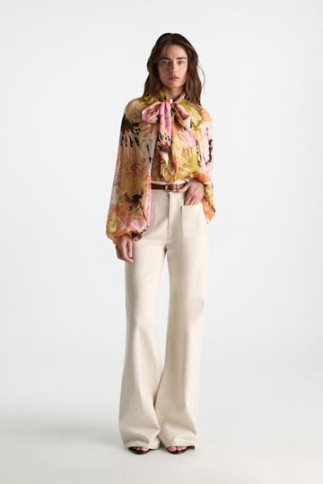 Dorothee Schumacher Signature print viscose georgette blouse and scarf set boho flower print