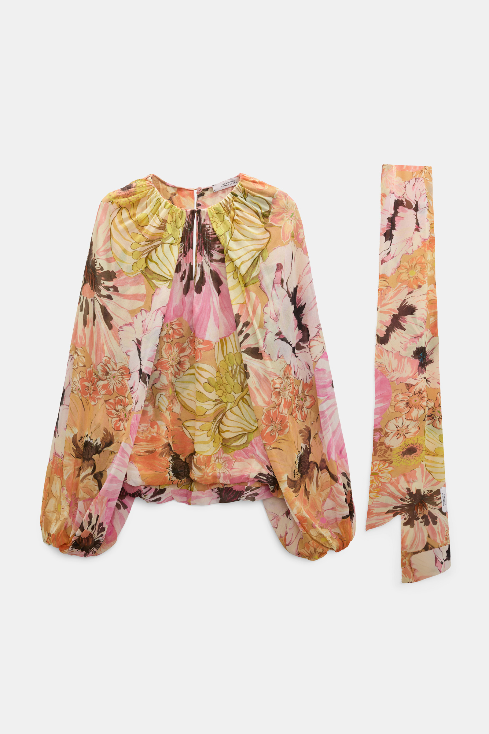 Dorothee Schumacher Signature print viscose georgette blouse and scarf set boho flower print