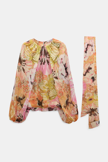 Dorothee Schumacher Signature print viscose georgette blouse and scarf set boho flower print