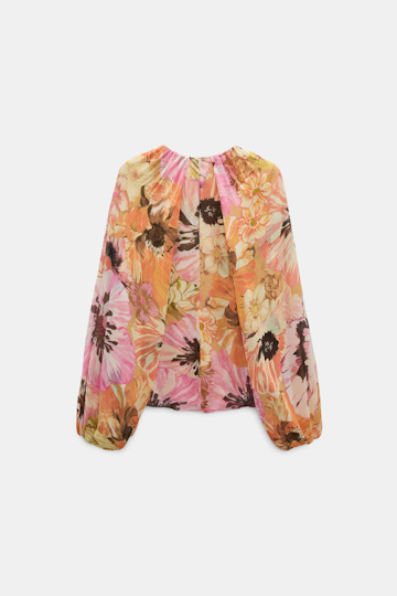 Dorothee Schumacher Signature print viscose georgette blouse and scarf set boho flower print