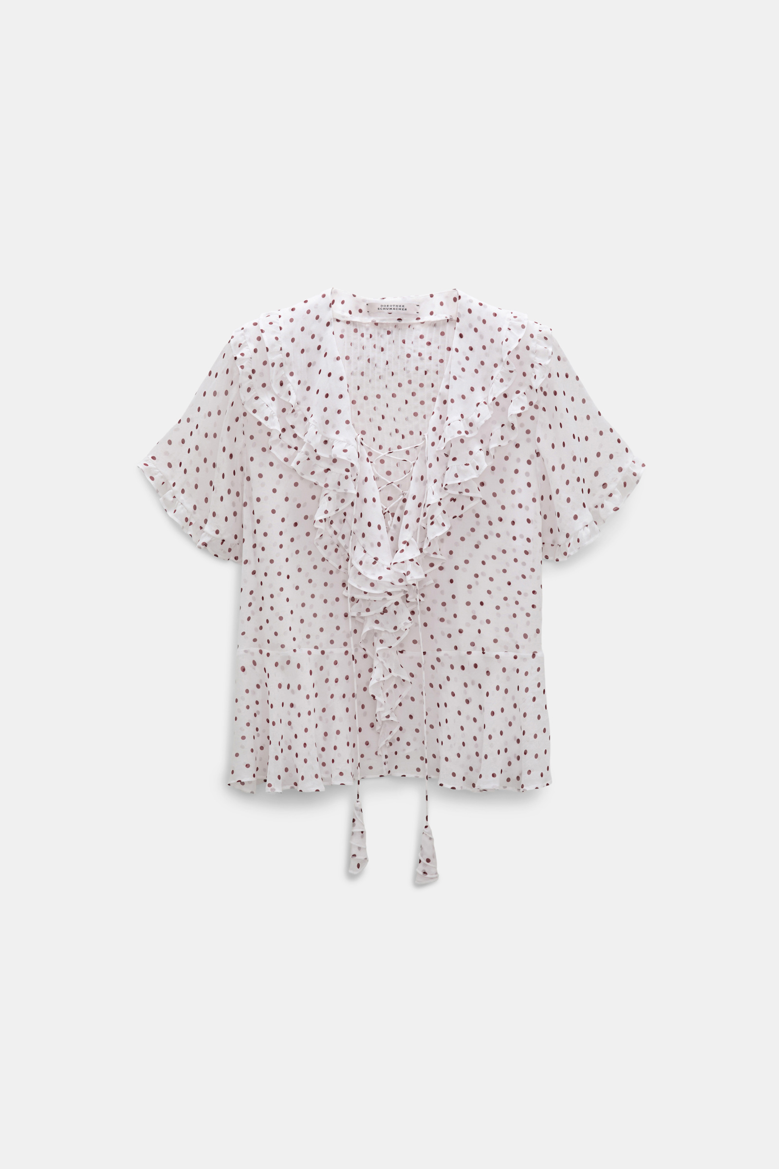 Dorothee Schumacher Polka dot blouse in crinkle viscose georgette small bordeaux dot