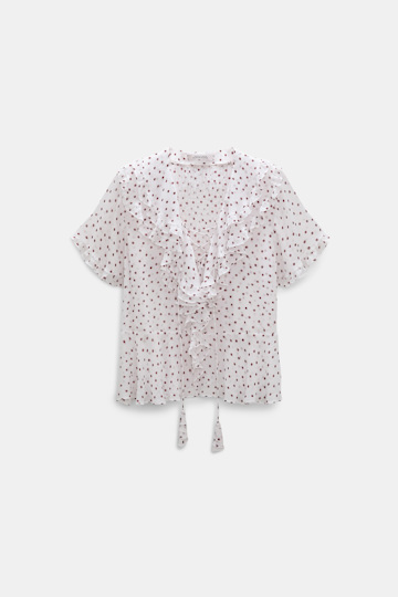 Dorothee Schumacher Polka dot blouse in crinkle viscose georgette small bordeaux dot