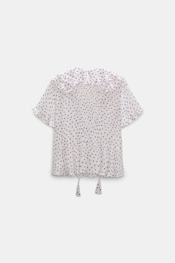 Dorothee Schumacher Polka dot blouse in crinkle viscose georgette small bordeaux dot