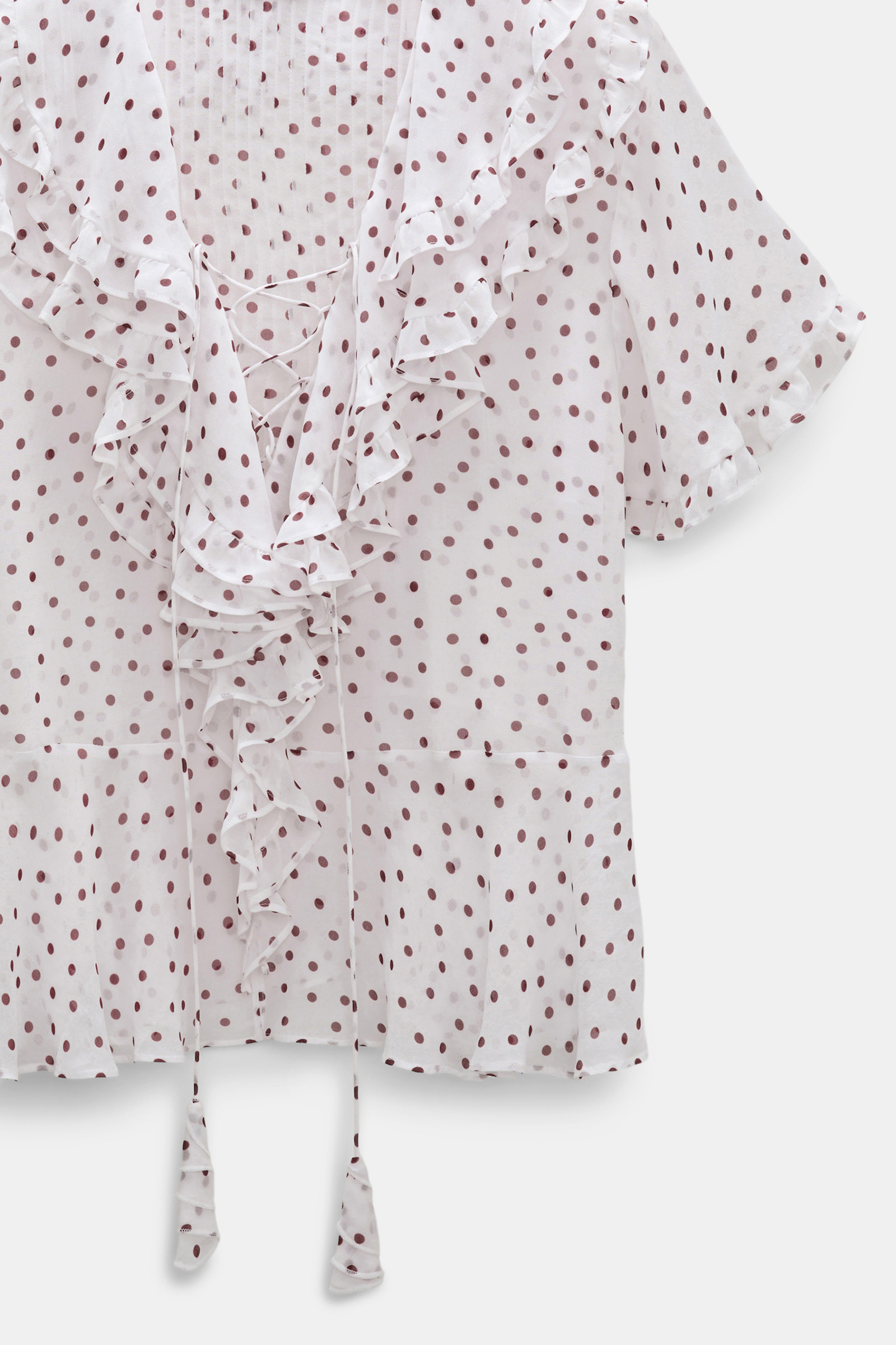 Dorothee Schumacher Polka dot blouse in crinkle viscose georgette small bordeaux dot