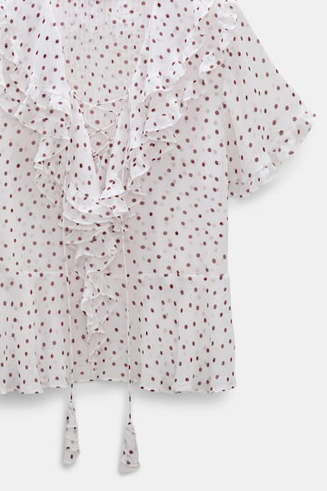 Dorothee Schumacher Polka dot blouse in crinkle viscose georgette small bordeaux dot