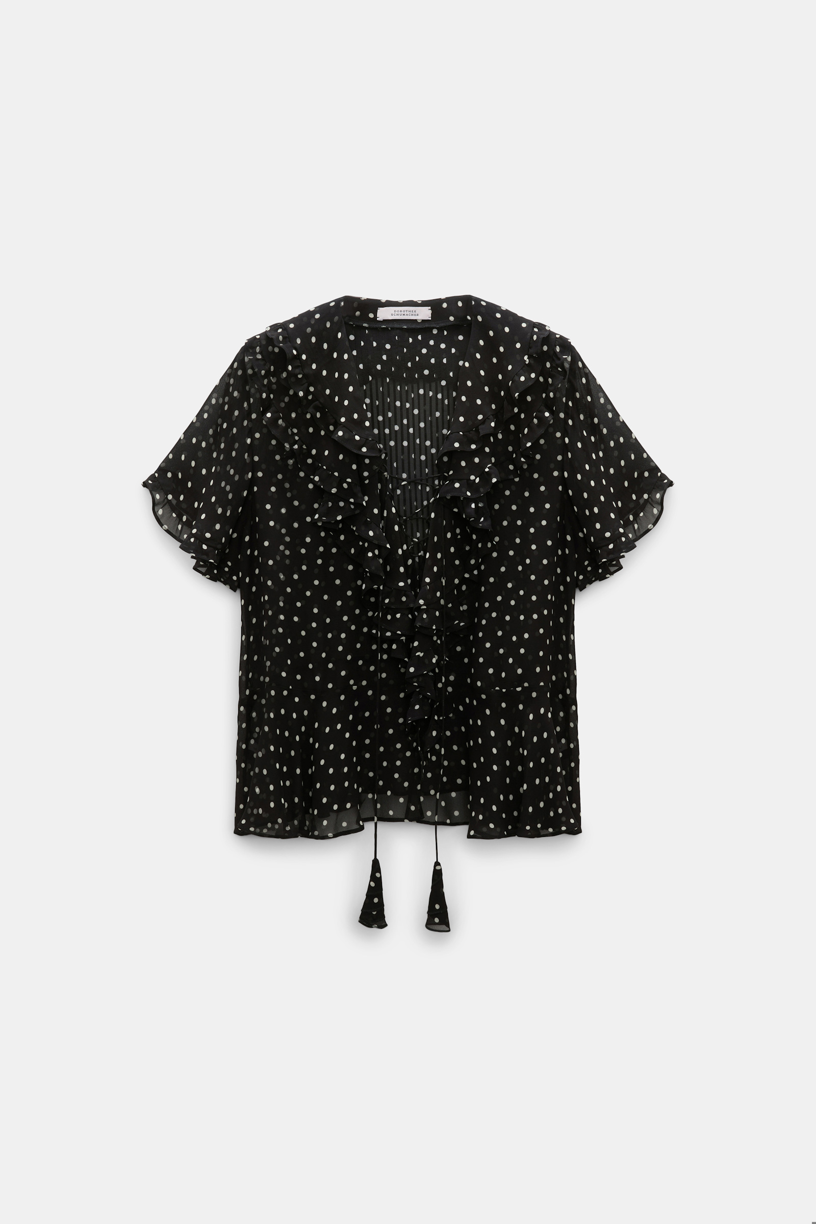 Dorothee Schumacher Polka dot blouse in crinkle viscose georgette white dot on blk