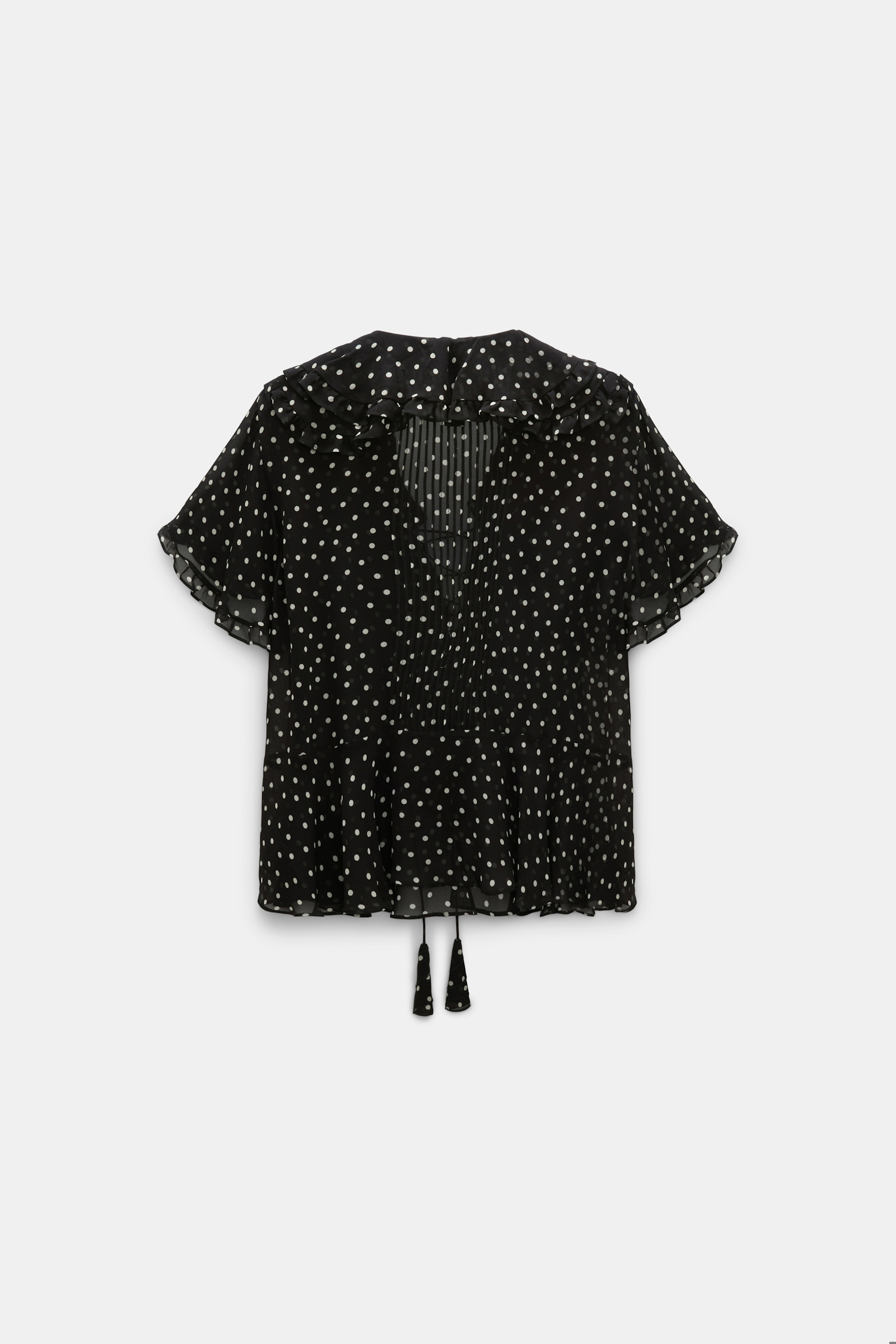 Dorothee Schumacher Polka dot blouse in crinkle viscose georgette white dot on blk