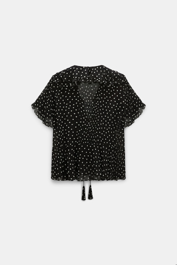 Dorothee Schumacher Polka dot blouse in crinkle viscose georgette white dot on blk