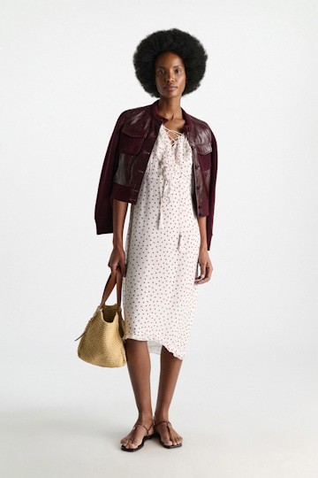 Dorothee Schumacher Body-hugging Kleid aus Viskose-Georgette small bordeaux dot