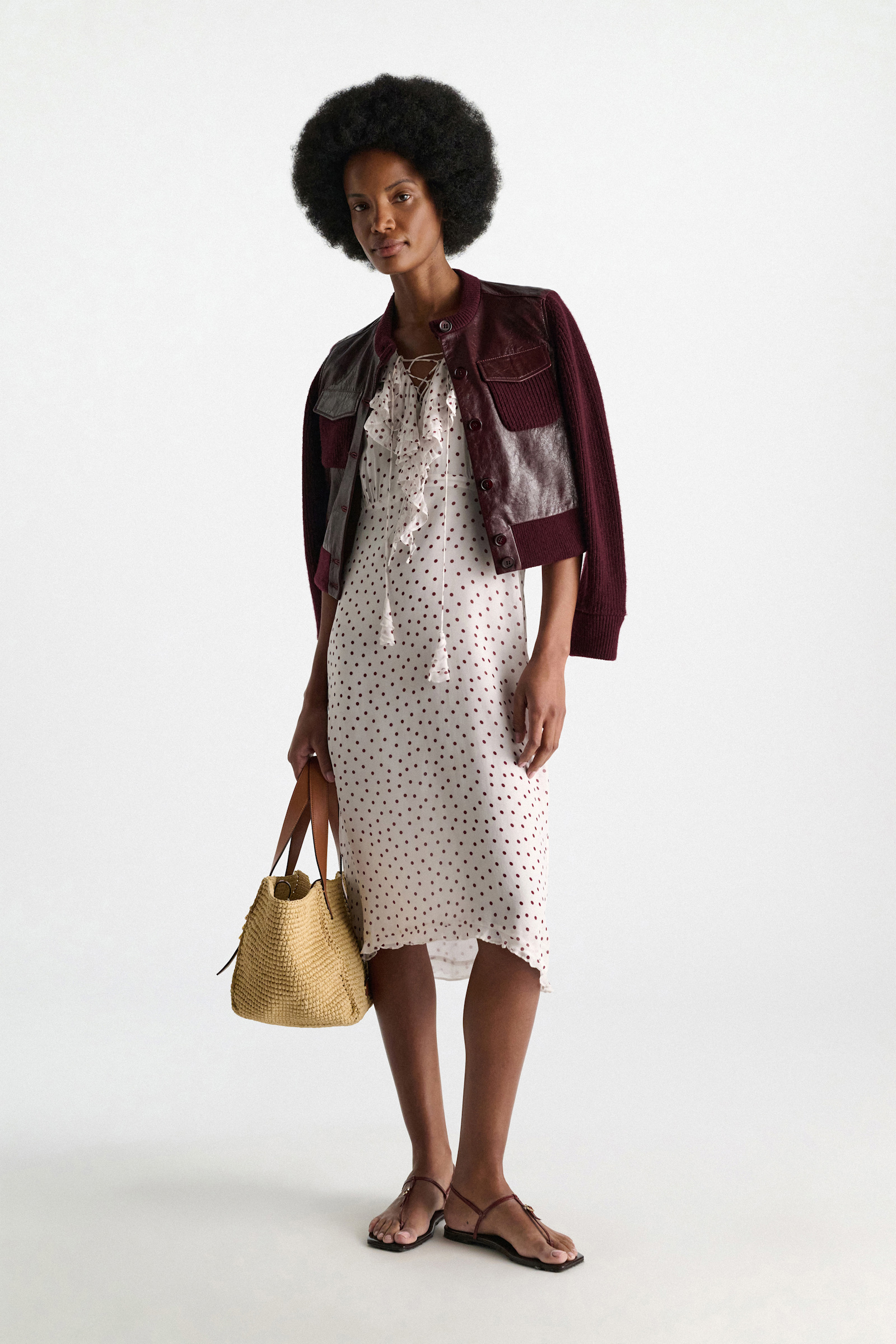 Dorothee Schumacher Body-hugging Kleid aus Viskose-Georgette small bordeaux dot