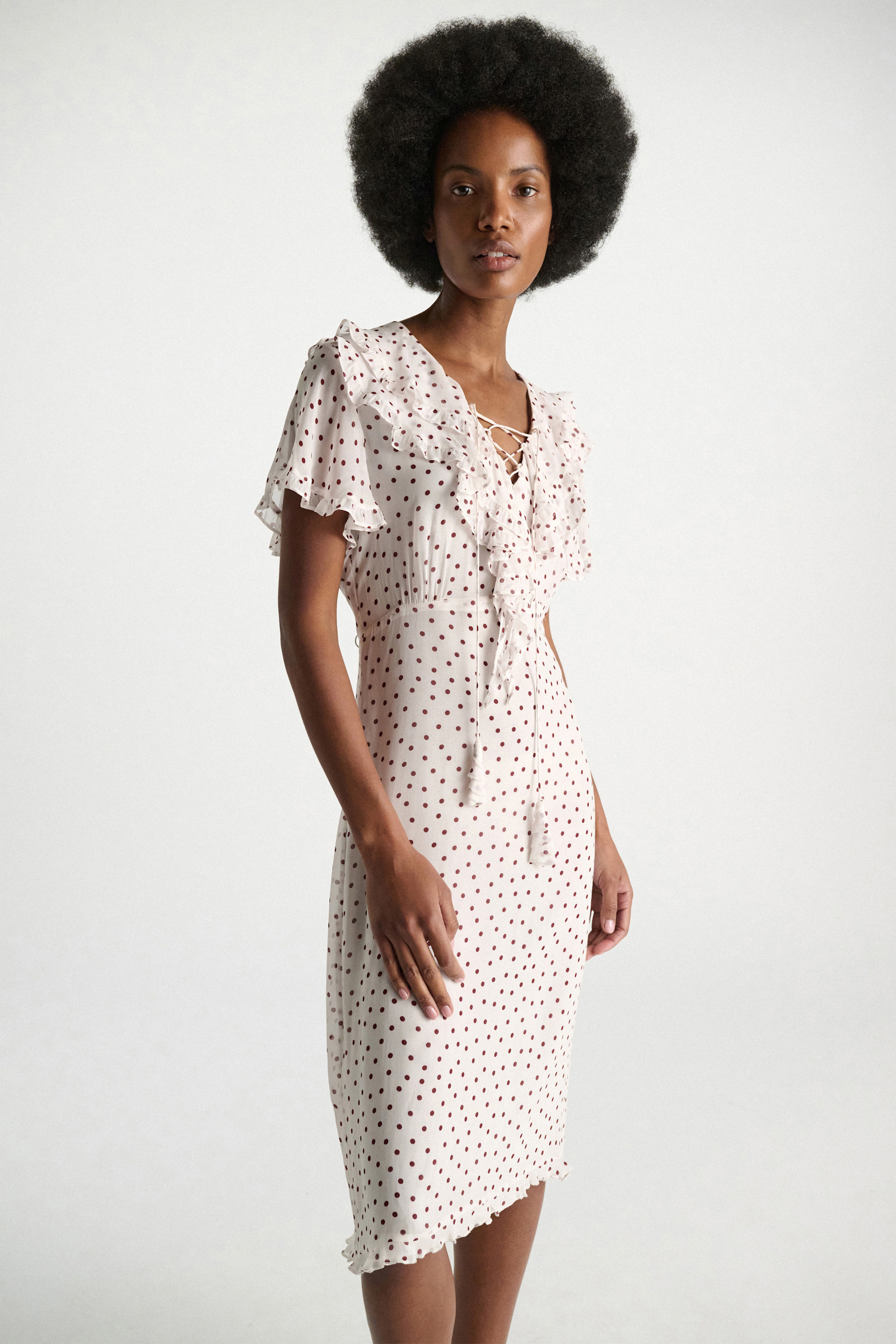 Dorothee Schumacher Body-hugging Kleid aus Viskose-Georgette small bordeaux dot