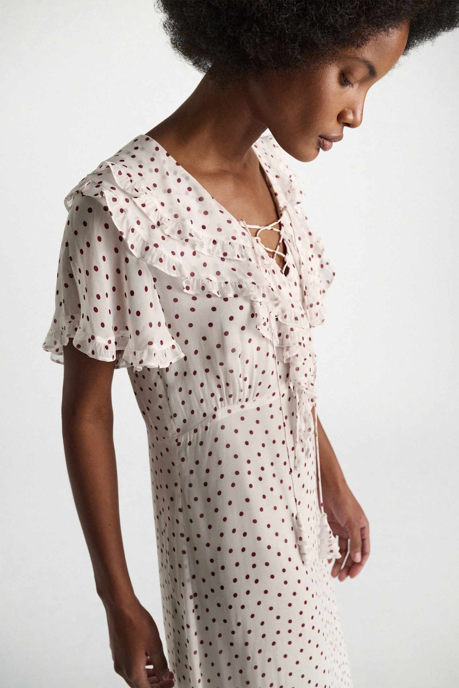 Dorothee Schumacher Body-hugging Kleid aus Viskose-Georgette small bordeaux dot