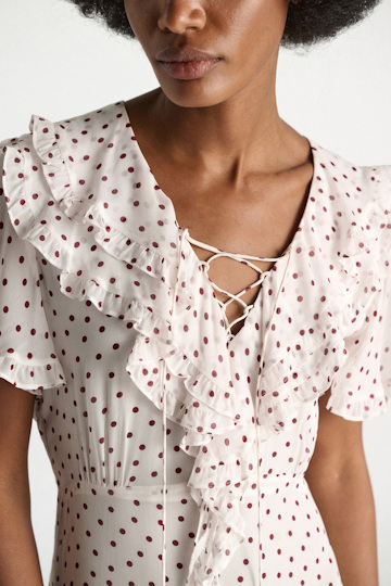 Dorothee Schumacher Body-hugging Kleid aus Viskose-Georgette small bordeaux dot